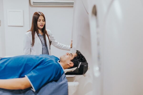patient in MRI machine