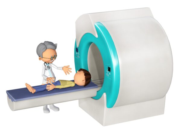 picture of patient in MRI machine