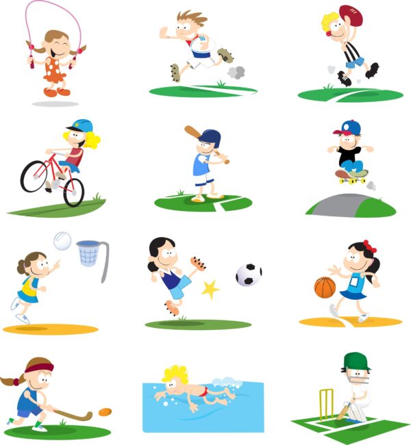 children playing sports
