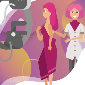 mammogram machine and patient