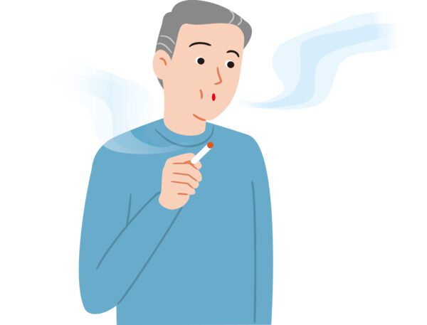 man smoking a cigarette