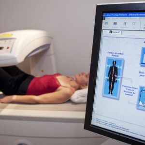 CXA scanner and patient.