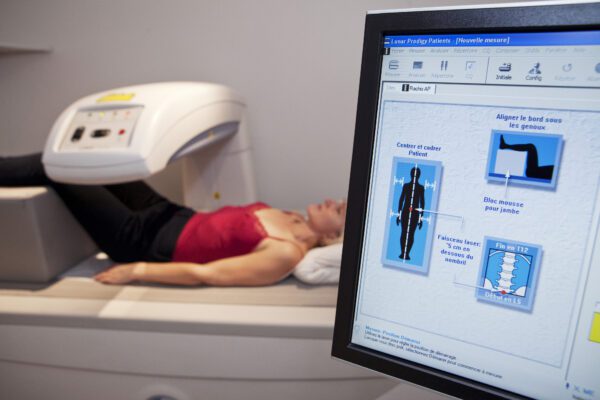 CXA scanner and patient.